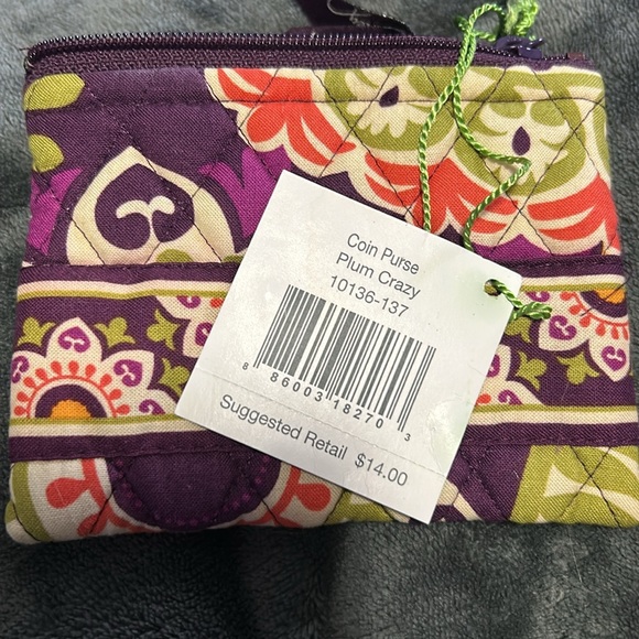 NWT vera bradley coin purse in plumb crazy - Picture 4 of 4